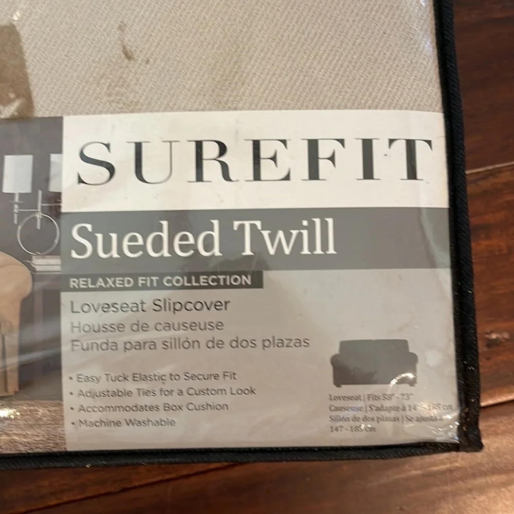 Surefit surfed twill loveseat slipcover Taupe color